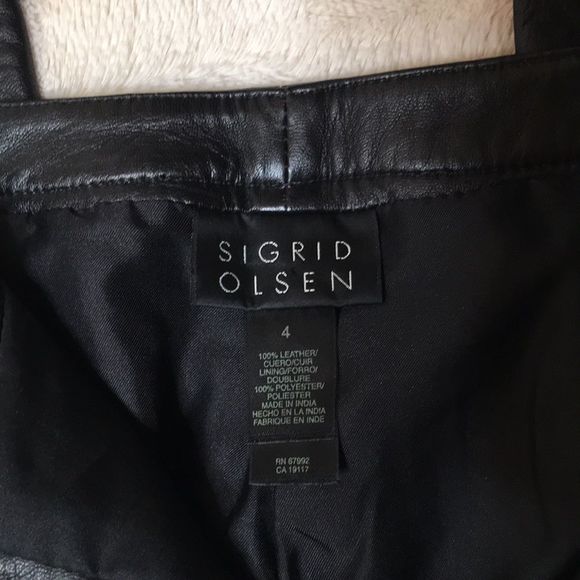 Sigrid Olsen 100% Leather Pants Sz 4 - Picture 3 of 5